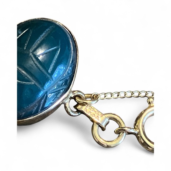 Egyptian Revival Vintage 12K GFCT Multistone Scarab Bracelet - Picture 9 of 10